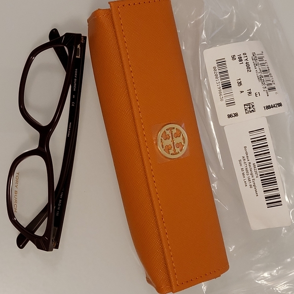 NWT TORY BURCH Bordeaux Rectangular Eyeglasses $200 - Picture 3 of 9